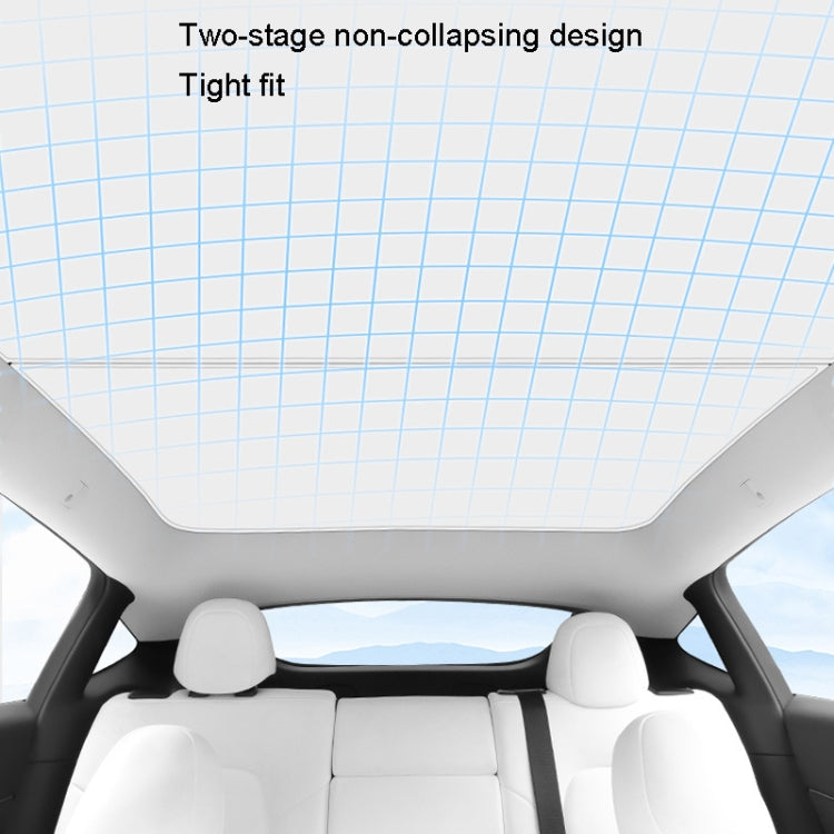 3pcs /Set For Tesla Model Y Ice Crystal Sunshade Car Roof Front And Rear Sunroof Shade(Black)