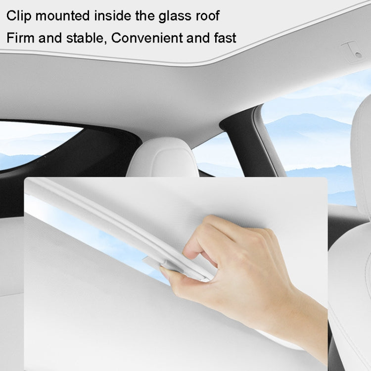 5pcs /Set For Tesla Model Y Ice Crystal Sunshade Car Roof Front And Rear Sunroof Shade(Black)