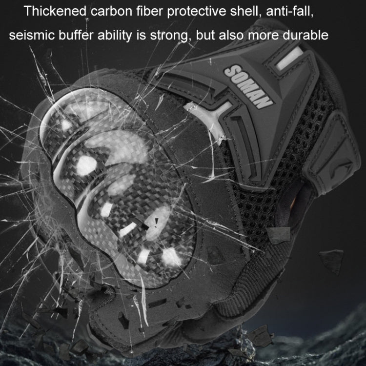 SOMAN Motorcycle Riding Anti-fall Breathable Anti-slip Carbon Fiber Gloves, Size: XXL(Black) - free shipping - PMC TechLife - Order now!