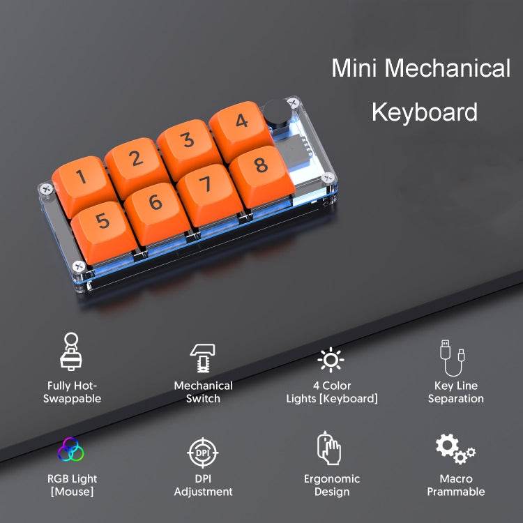 MKESPN Shortcut Macro Defined Wired Samll Keypad Single Handed Gaming Keyboard(Transparent) - Mini Keyboard by MKESPN | Online Shopping South Africa | PMC Jewellery | Buy Now Pay Later Mobicred