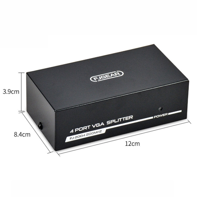 FJGEAR FJ-2004 VGA Splitter 1 In 4 Out Computer Vedio Output Splitter, EU Plug - free shipping - PMC Jewellery - Order now!