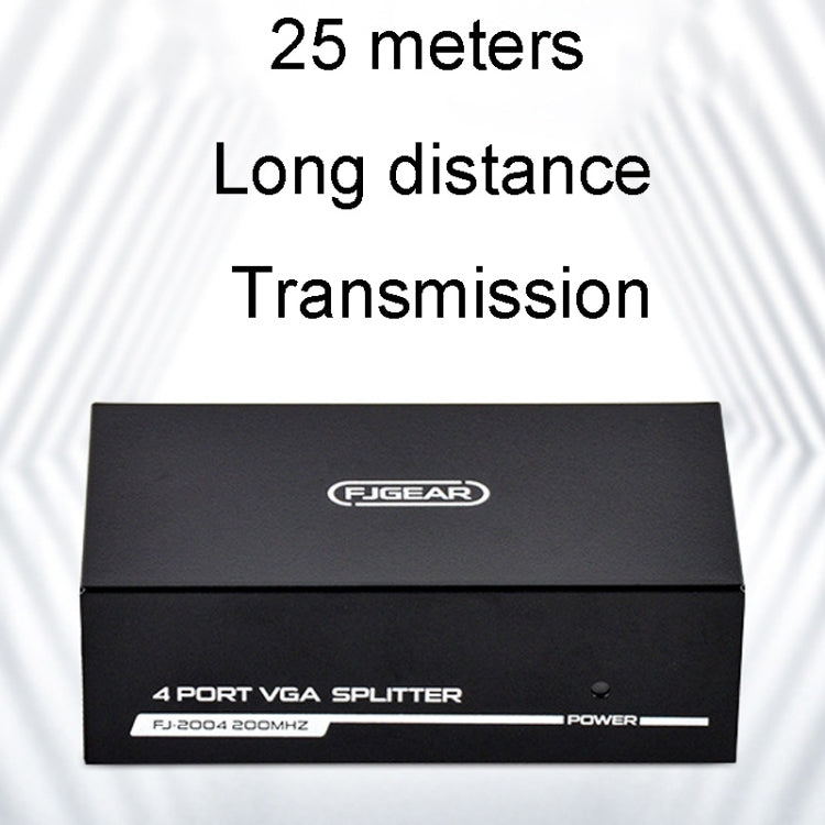 FJGEAR FJ-2004 VGA Splitter 1 In 4 Out Computer Vedio Output Splitter, EU Plug - free shipping - PMC Jewellery - Order now!