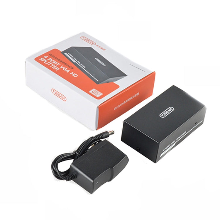 FJGEAR FJ-2004 VGA Splitter 1 In 4 Out Computer Vedio Output Splitter, EU Plug - free shipping - PMC Jewellery - Order now!
