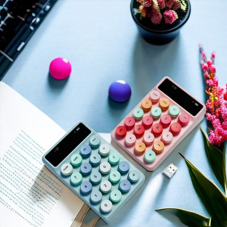 Q3 2.4G Mini Wireless Office Digital Keyboard Cash Register Financial Accounting Password Keypad(Blue)