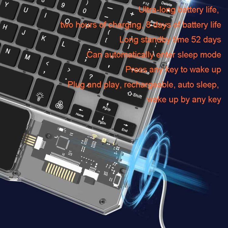 KB-333 RGB Backlit Wireless Bluetooth Keyboard Cell Phone Tablet Laptop Compatible Keypad(White)