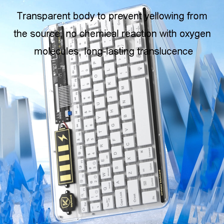 Transparent Lighting Bluetooth Keyboard 10 Inch Wireless Silent Keypad(Pink)