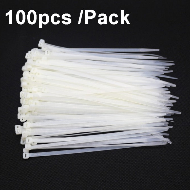 100pcs /Pack 8x600mm National Standard 7.6mm Wide Self-Locking Nylon Cable Ties Plastic Bundle Cable Ties(White)