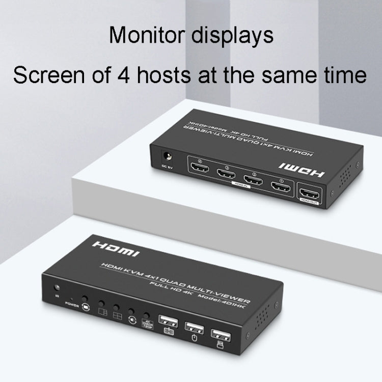 FJGEAR FJ-401HK 4 Ports HDMI KVM Video Splitter With IR Remote Controller - free shipping - PMC Jewellery - Order now!