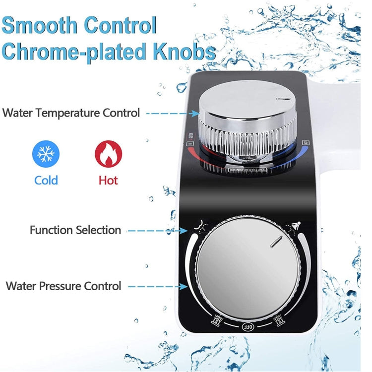 Bidet Toilet Seat Attachment With Hot & Cold Double Nozzle Personal Hygiene 3/8 For Europe