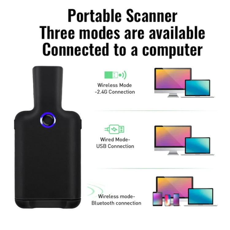 HC101D 2D Bluetooth Barcode Scanner Wireless Back Clip Phone Barcode Reader, Spec: Side - Barcode Scanner by PMC Jewellery | Online Shopping South Africa | PMC Jewellery