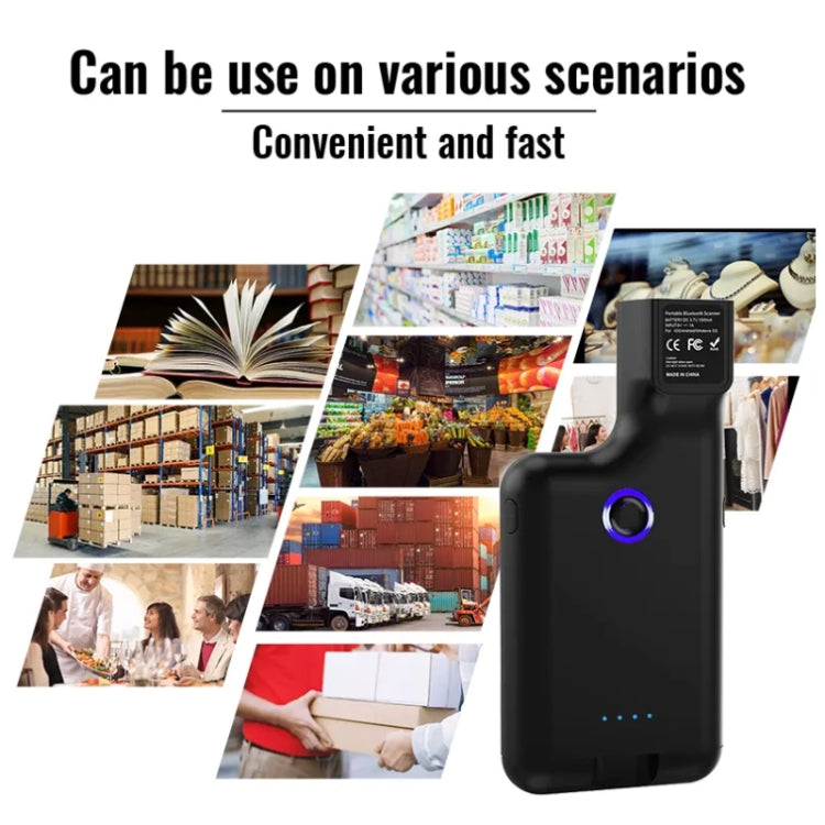 HC101D 2D Bluetooth Barcode Scanner Wireless Back Clip Phone Barcode Reader, Spec: Side