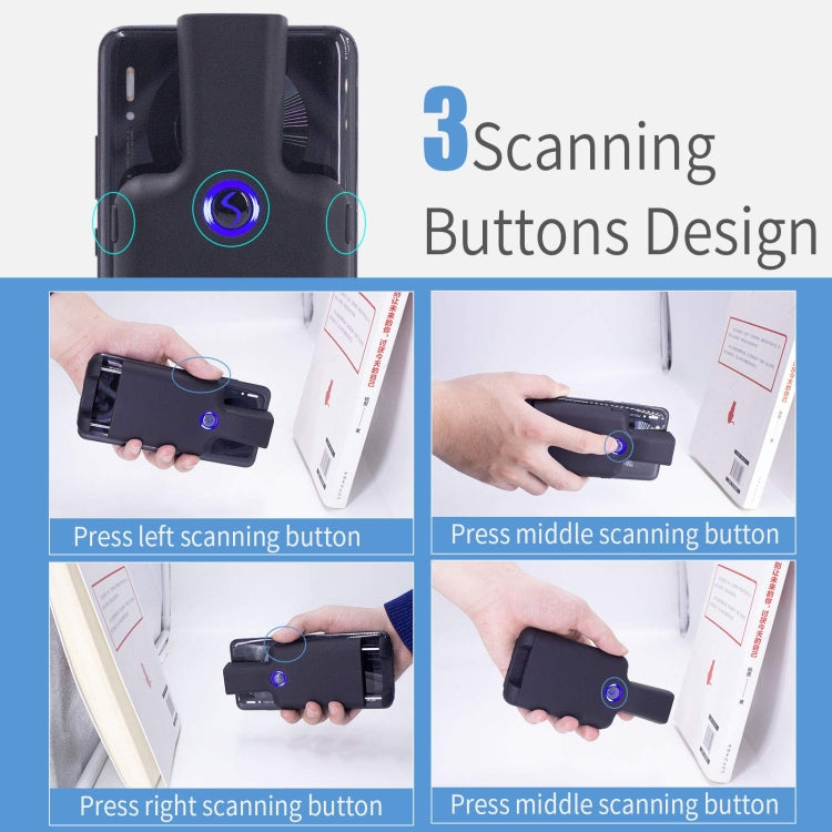 HC101D 2D Bluetooth Barcode Scanner Wireless Back Clip Phone Barcode Reader, Spec: Side - Barcode Scanner by PMC Jewellery | Online Shopping South Africa | PMC Jewellery