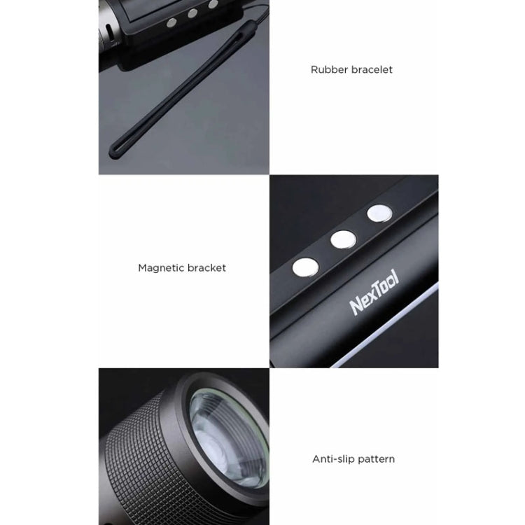 Nextool 6-In-1 Outdoor Emergency Flashlight Zoomable Alarm Camping Work Light(Black) - free shipping - PMC Jewellery - Order now!