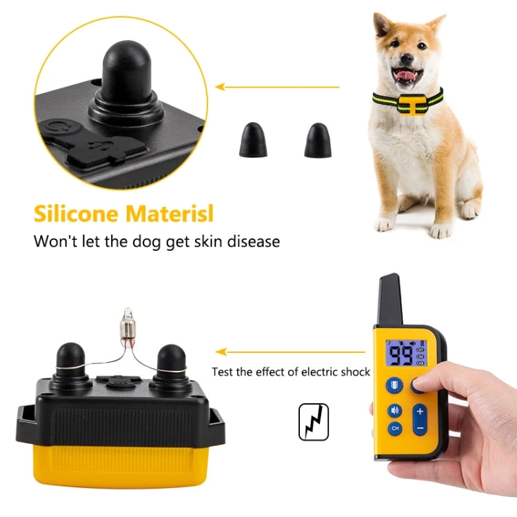 800m Remote Control Dog Trainer Stop Barker Electrical Shock Vibration Pet Collar(Black) - Training Aids by PMC Jewellery | Online Shopping South Africa | PMC Jewellery | Buy Now Pay Later Mobicred
