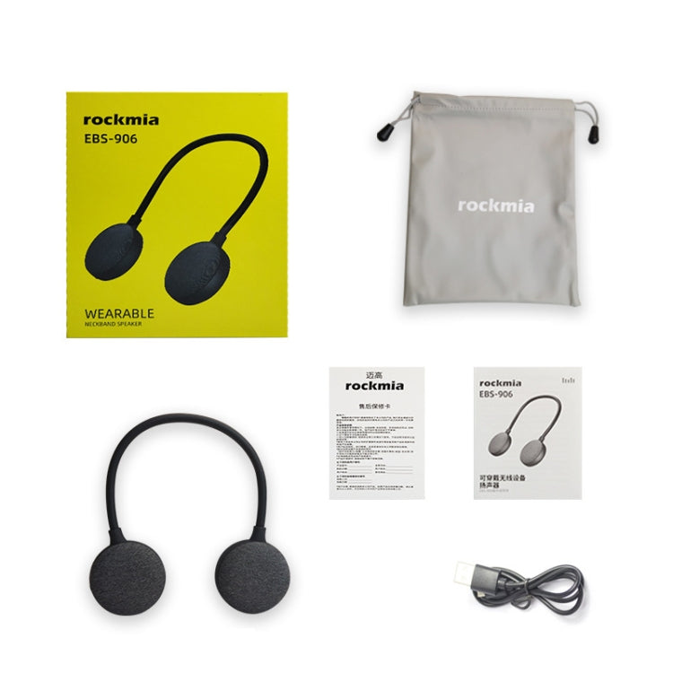 ROCKMIA EBS-906 Neckband Bluetooth Speaker Waterproof Music Player Built-in Microphone(Grey) - free shipping - PMC Jewellery - Order now!