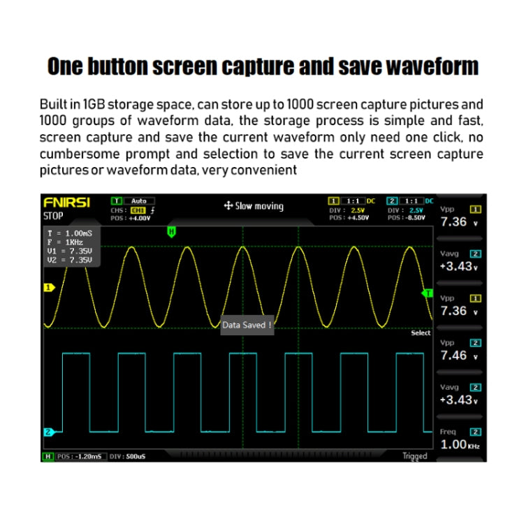 FNIRSI 2 In 1 Dual-Channel 100M Bandwidth Digital Oscilloscope 1GS Sampling Signal Generator, EU Plug 1014D +P4100 Probe