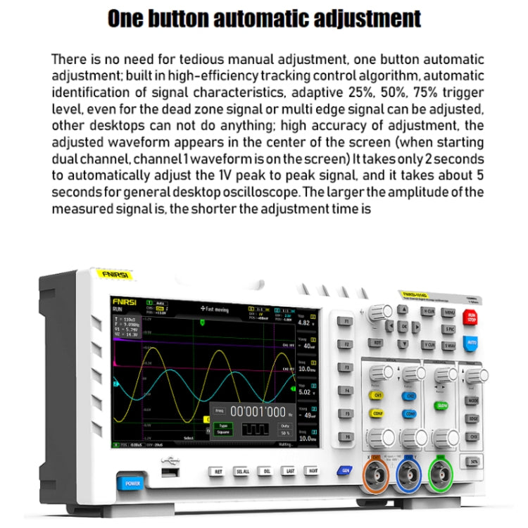 FNIRSI 2 In 1 Dual-Channel 100M Bandwidth Digital Oscilloscope 1GS Sampling Signal Generator, EU Plug 1014D +P4100 Probe