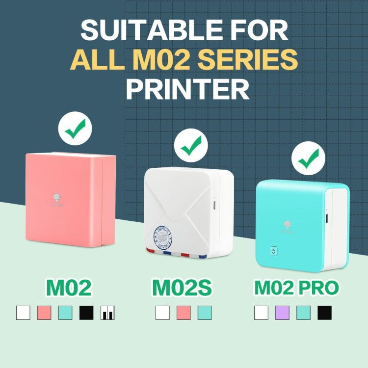 For Phomemo M02 / M02S / M02Pro 3rolls /Pack 50mm Anti-Dry Glue Thermal Labels(White Glitter Full Transparent Black Letter)