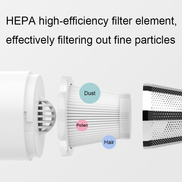 Mini Portable Detachable Wireless Handheld Powerful Car Vacuum Cleaner, Style: Metal Filter (Black)