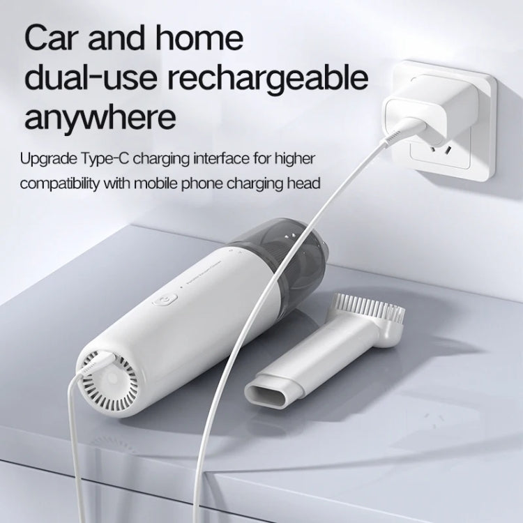 Mini Portable Detachable Wireless Handheld Powerful Car Vacuum Cleaner, Style: Plastic Filter (Black)