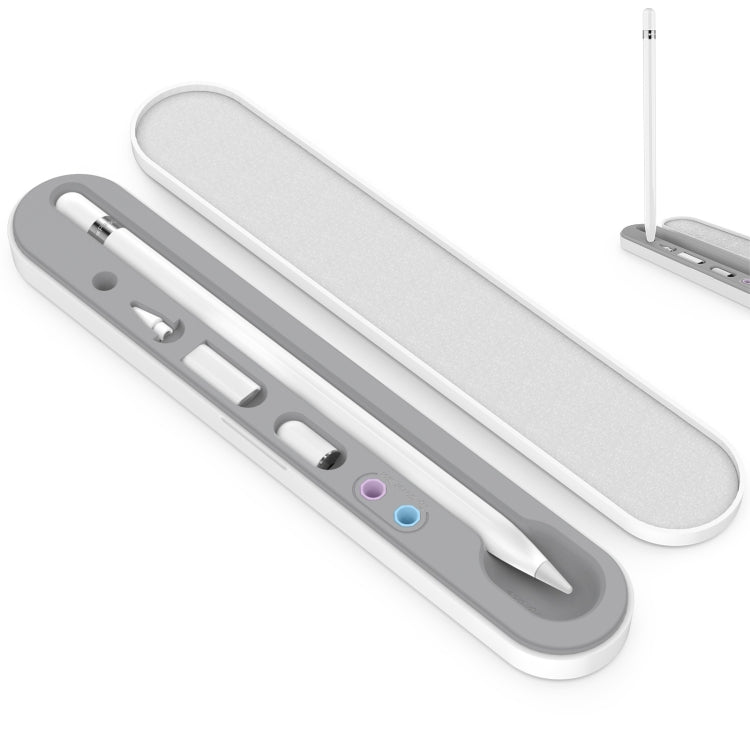AahStyle PT121 For Apple Pencil 1 / 2 Magnetic Storage Convenient Pen Box(Gray)