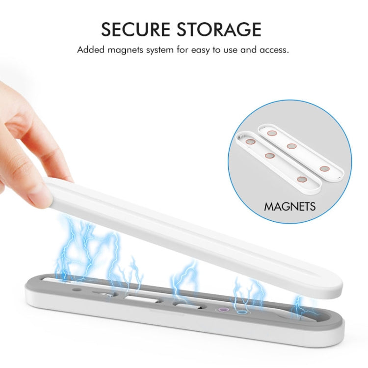 AahStyle PT121 For Apple Pencil 1 / 2 Magnetic Storage Convenient Pen Box(Gray)