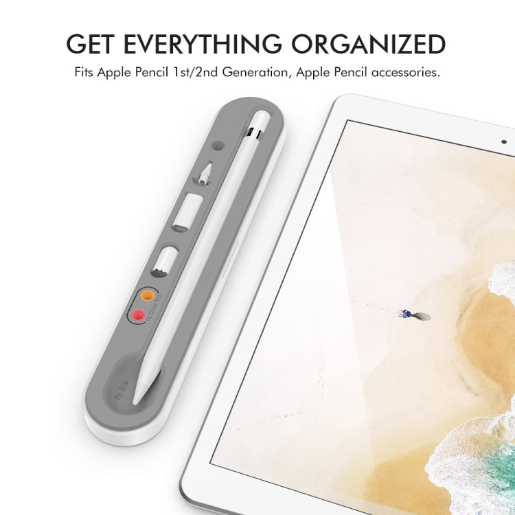 AahStyle PT121 For Apple Pencil 1 / 2 Magnetic Storage Convenient Pen Box(White)