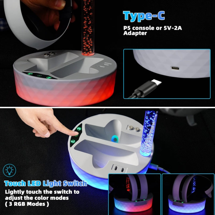 For PS VR2 iplay Colorful Charging Storage Rack Handle Magnetic Charging Base HBP-505