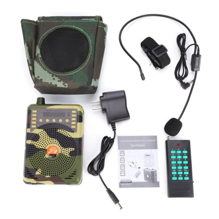 48W Wireless Bluetooth Voice Amplifier with Remote Control Supports USB/TF Card Playback US Plug(Camouflage)