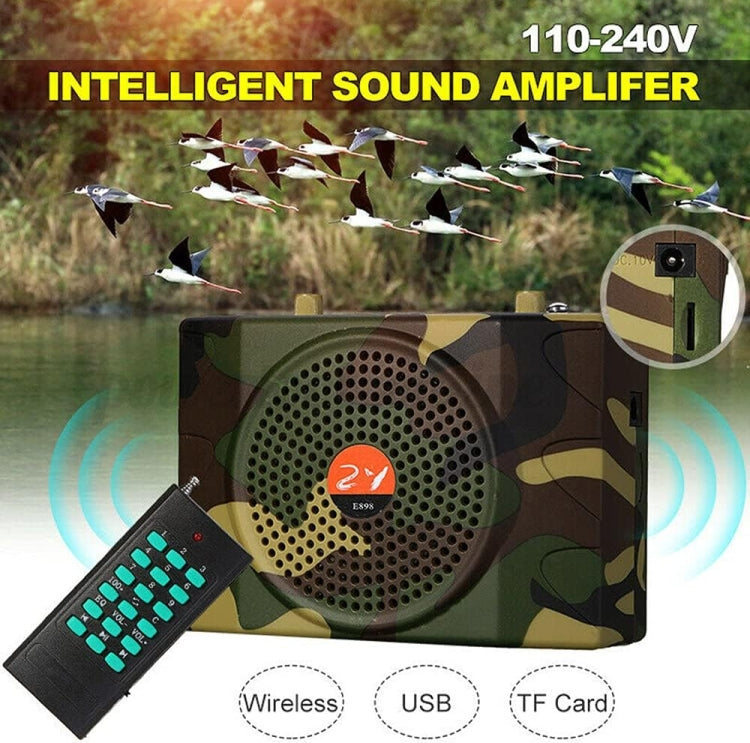 25W Bluetooth Voice Amplifier Bird Hunting Speaker Supports USB/TF/FM 1000m Remote Control US Plug(Camouflage)
