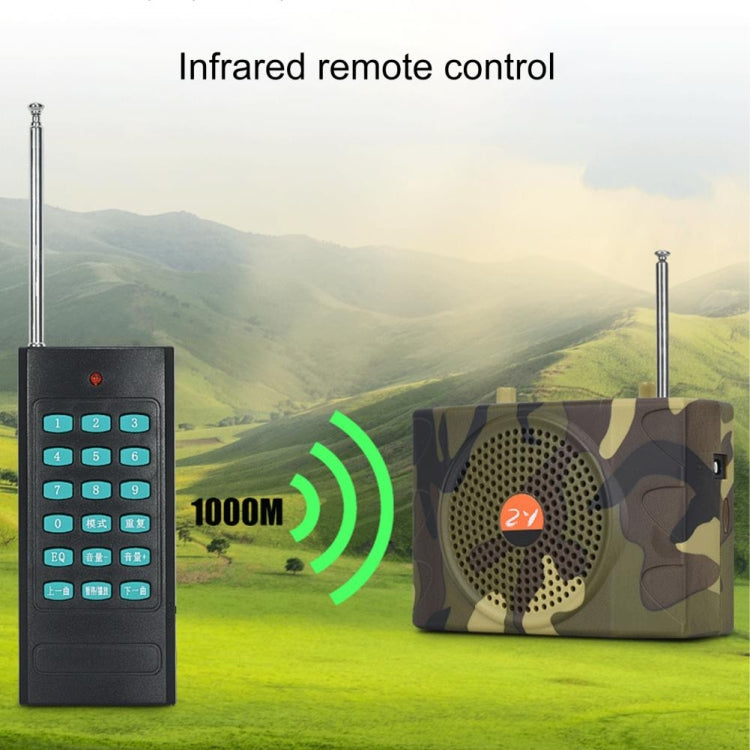 25W Bluetooth Voice Amplifier Bird Hunting Speaker Supports USB/TF/FM 1000m Remote Control US Plug(Camouflage)