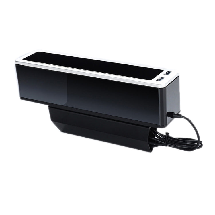Car Seat Gap Storage Box with 2 USB Charging Port, Color: Principal Driver Silver