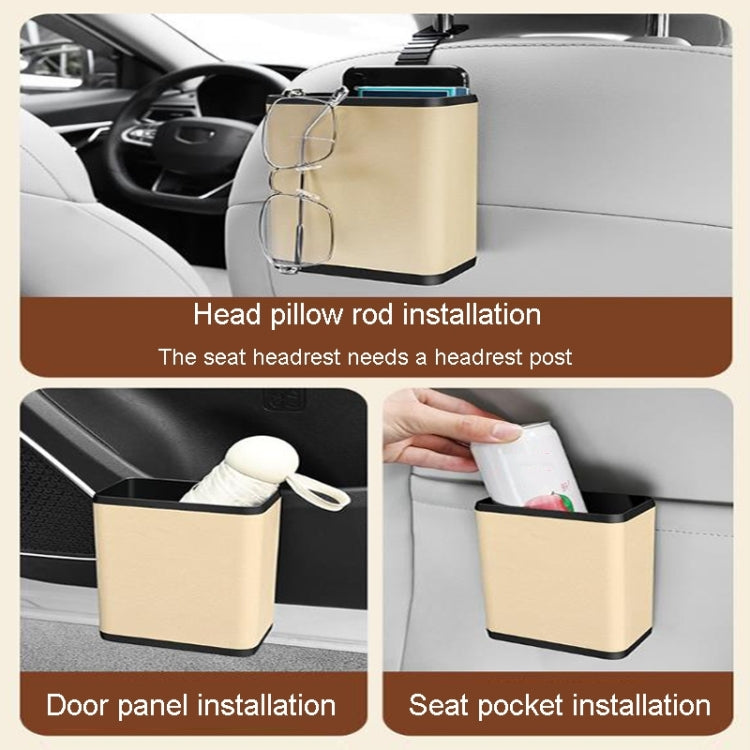 Multifunctional Car Dustbin Car Seatback Door Hanging Storage Box(Black)
