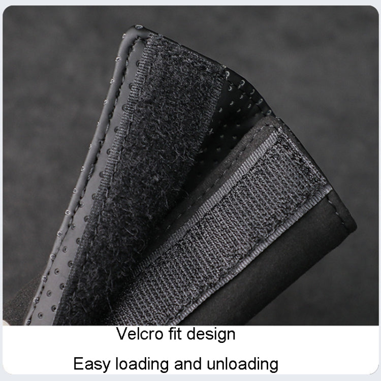 1pair Car Door Handle Decorative Anti-Scratch Cover Car Slippery Leather Inner Door Handle Protective Cover(Black)