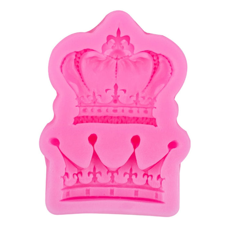 Crown Silicone Chocolate Fondant Baking Cake Mold Handmade Soft Pottery Glue Mold(Pink)