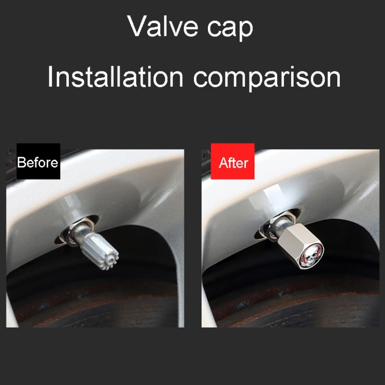 4pcs /Set Headset Skeleton Metal Tire Valve Caps Automobile Universal Modified Valve Covers(Black) - Tire Valve Caps by PMC TechLife | Online Shopping South Africa | PMC TechLife | Buy Now Pay Later Mobicred