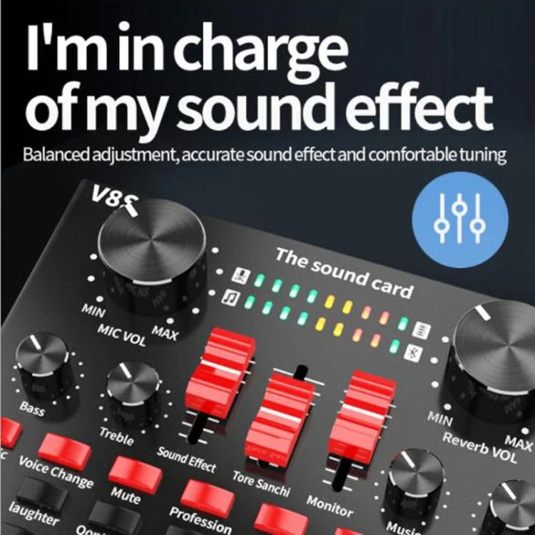 BM800+V8S Sound Card Set Audio Condenser Mic Studio Singing Microphone