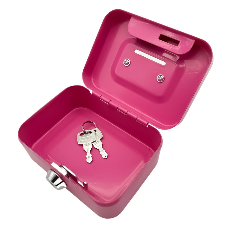 Portable Metal Safe Cash Box Piggy Bank Money Organizer with Key(Small Black)