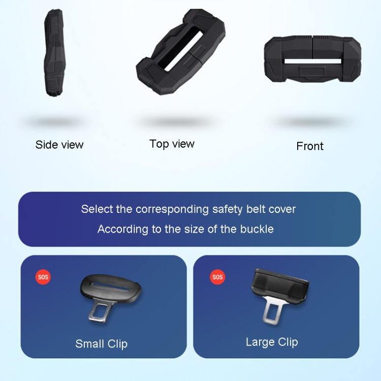 Large Car Seatbelt Buckle Protective Cover Anti Scratch Silicone Protector For Safety Belt Plugs(Black)