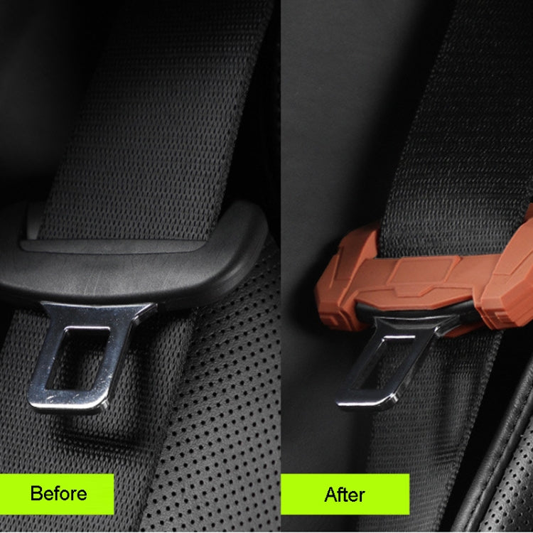 Large Car Seatbelt Buckle Protective Cover Anti Scratch Silicone Protector For Safety Belt Plugs(Black)