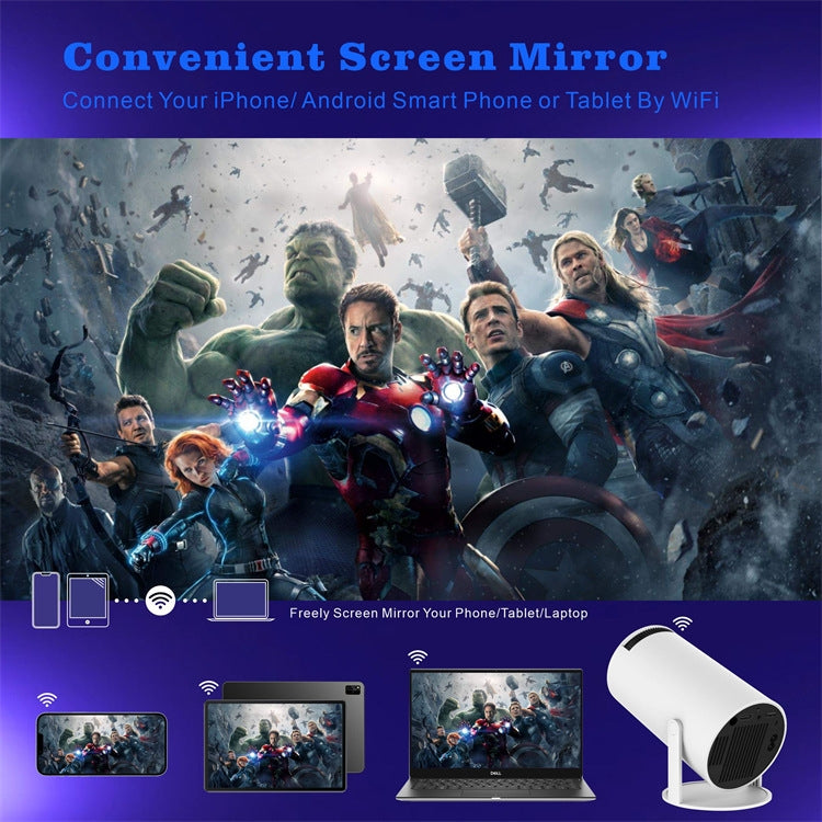 HY300 Smart Projector Android 11.0 System 120 Lumen Portable Projector EU Plug