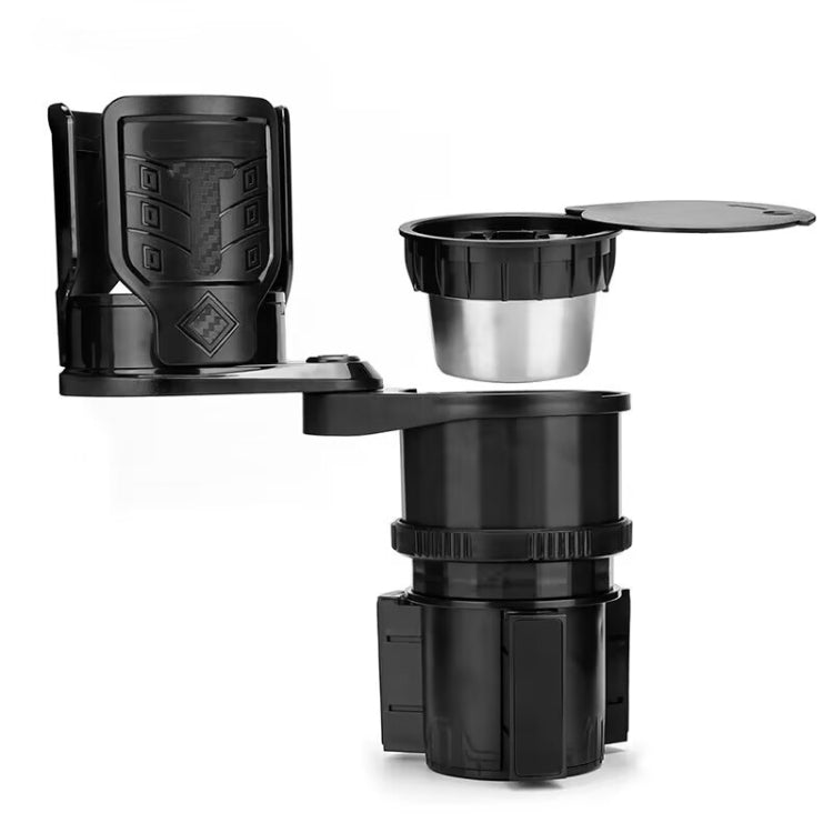 Carbon Fiber Multifunctional Car Modified Water Cup Holder Ashtray(Black)
