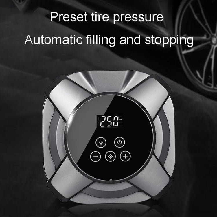 19 Cylinders Car Intelligent Digital Display Inflator Pump Portable Car Tire Pneumatic Engine(Silver)