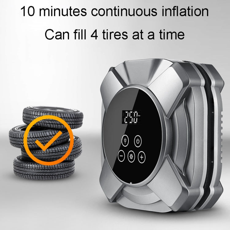 19 Cylinders Car Intelligent Digital Display Inflator Pump Portable Car Tire Pneumatic Engine(Silver)