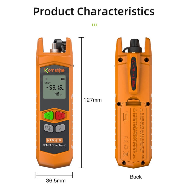 Komshine High Precision Optical Power Meter Mini Fiber Optic Light Attenuation Tester With LED, Specification: C-L/-50DBM to +26DBM - free shipping - PMC Jewellery - Order now!