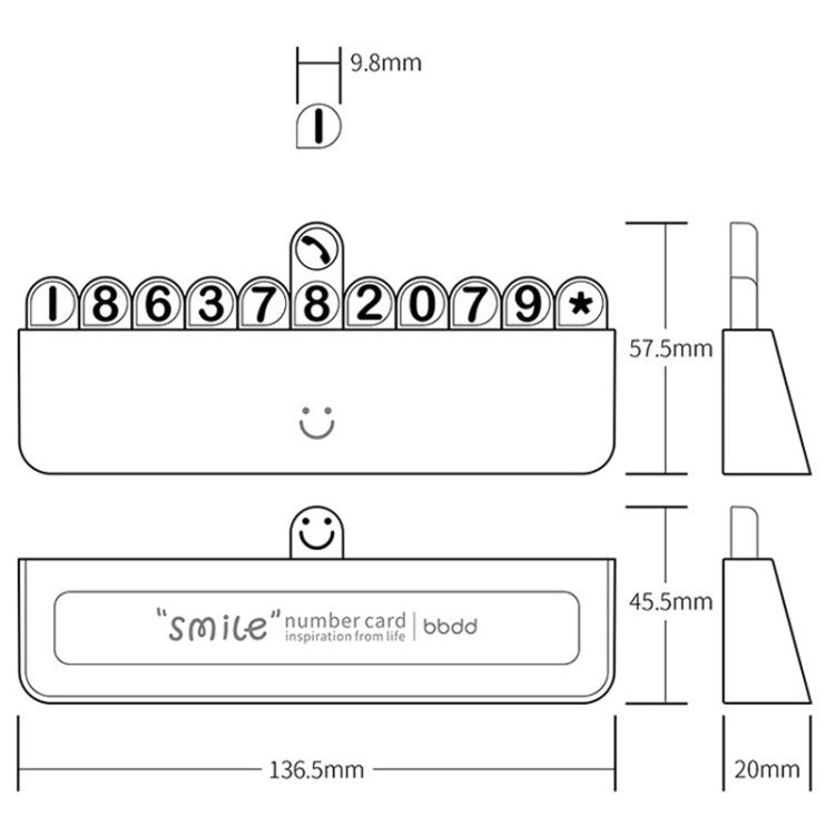 bbdd Temporary Parking License Plate Concealable Car Removal Number Plate(Pure Edition) - Parking Card by bbdd | Online Shopping South Africa | PMC Jewellery | Buy Now Pay Later Mobicred