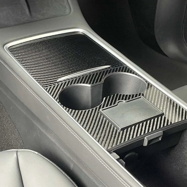 For Tesla Model 3 / Y Carbon Fiber Center Panel Protective Film Anti-Scratch Car Interior(Matte)