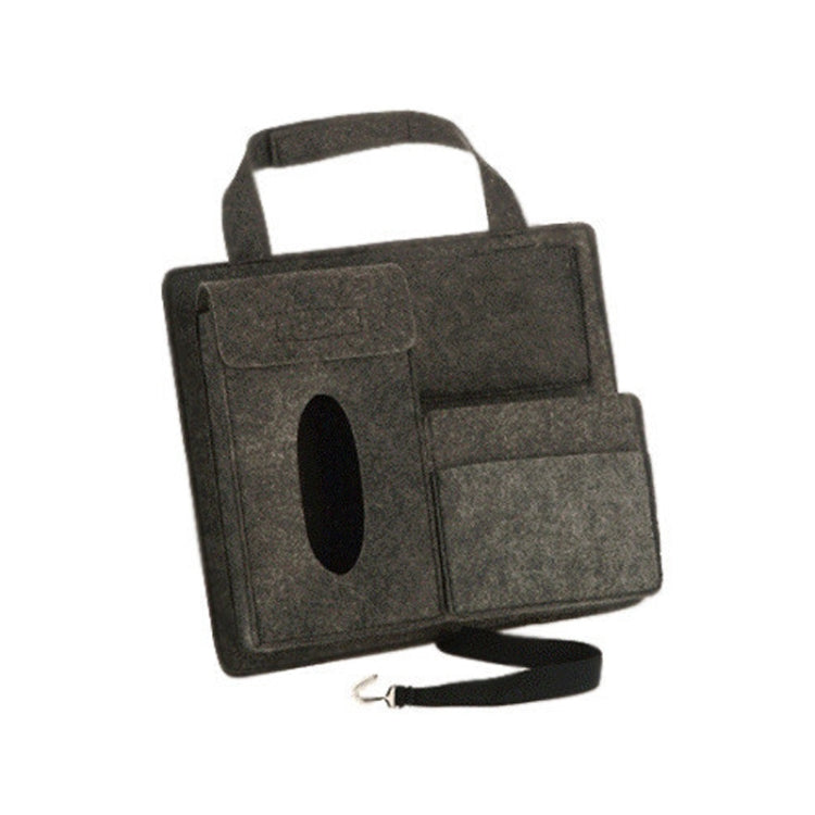 Felt Car Storage Bag Car Back Seat Hanging Organizer Bag(Light Gray)