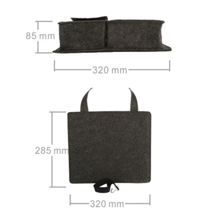 Felt Car Storage Bag Car Back Seat Hanging Organizer Bag(Light Gray)