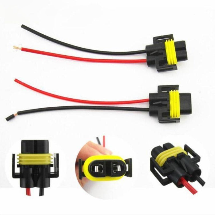 1pair For H11 / H8 / 881 Car Headlight Socket Light Holder Plug With Cable - Wires by PMC TechLife | Online Shopping South Africa | PMC TechLife | Buy Now Pay Later Mobicred